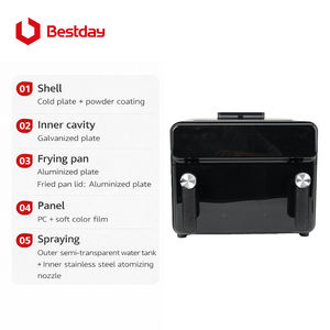 Friteuse à air électrique écologique antiadhésive à double chauffage, panneau tactile lisse, chauffe <span class=keywords><strong>rapide</strong></span>, 11L, chambre métallique durable, design moderne pour la maison - Product Image 5