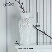 V252 Ensemble de vases à fleurs en céramique artisanale de simplicité moderne vase de pièce maîtresse de mariage avec fleur artificielle