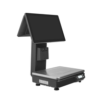 Sistema POS Inteligente con Pantalla Táctil de 15.6 Pulgadas para Supermercado, Caja Registradora Completa para Frutas, Impresora Térmica de 58 mm, Báscula de 30 kg