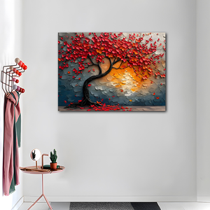 <span class=keywords><strong>Peinture</strong></span> à l'huile épaisse 3D <span class=keywords><strong>Peinture</strong></span> à l'huile d'arbre d'argent rouge 100% Peint à la main Décoration murale de maison <span class=keywords><strong>Peinture</strong></span> Fleur rouge <span class=keywords><strong>Peinture</strong></span> à l'huile - Product Image 5