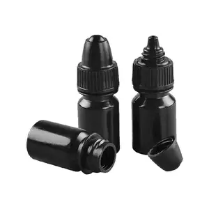 5毫升15毫升20米黑色PE塑料滴眼瓶，耐儿童和脾气明显螺丝帽