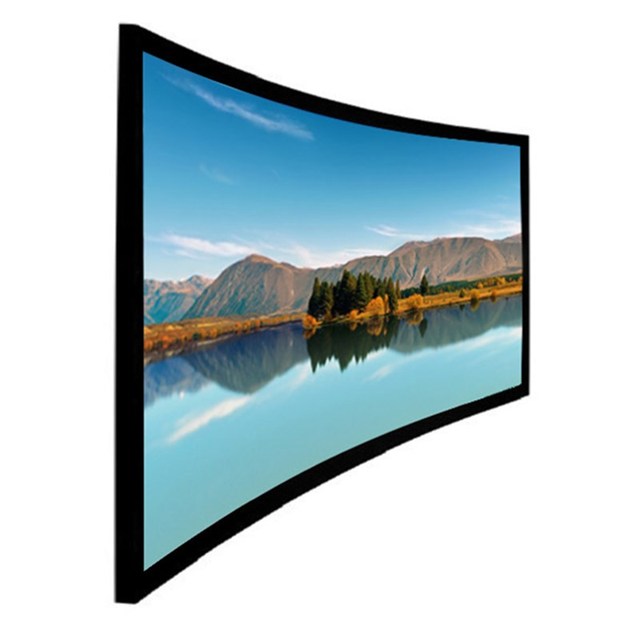 JAVES Curved Fixed Frame 6cm Matte White 16:9 Projector Screen with 3-Year Warranty-Home Cinema Frame Projection Screen