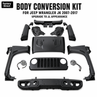 Kit de conversion de carrosserie pour Jeep Wrangler JK 2007-2017, mise à niveau vers l'apparence JL, kit complet de carrosserie ABS, accessoires tout-terrain 4x4