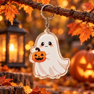 Halloween Cartoon Acrylic Metal <strong>Keychain</strong> Black Cat Ghost Frankenstein Vampire Bag Charm Pendant Holiday Party Gift Accessory - Product Image 6