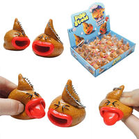 Porte-clés Crotte en Caoutchouc avec Langues Extensibles, Figurine de Décompression, Mini Jouet Farceur