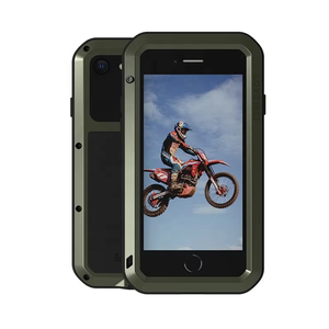 LOVE MEI-funda de Metal para <span class=keywords><strong>Iphone</strong></span> <span class=keywords><strong>SE</strong></span> <span class=keywords><strong>2022</strong></span>/SE3, carcasa armadura de aluminio a prueba de golpes con vidrio templado - Product Image 1