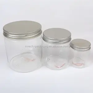 Toples Plastik 71Mm dengan Logo Emboss Tutup Aluminium, Wadah Plastik dengan Tutup Logam Berlubang