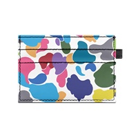 Porte-cartes de crédit unisexe personnalisable double face en PU, motifs camouflage par transfert thermique, ultra-fin 50 mm