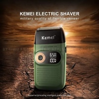 Rasoir sans fil rechargeable Kemei KM-2026 pour hommes avec écran LCD, rasoir à double lame, soin du visage, ciseaux de coiffure, tondeuse