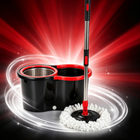 Séparateur de liquides usagés sec/humide mains libres, rotatif à 360°, en microfibre et acier inoxydable, auto-essoreur pour ensemble de seaux, usage domestique, haute performance