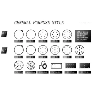 5/6 นิ้ว 125 มม.P60-P7000 แผ่นกระดาษทรายขัดแผ่นแปรงขัดซิลิคอนคาร์ไบด์ตะขอห่วงแผ่นขัด