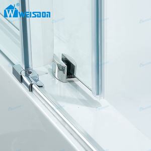 OEM ODM Porte de douche <span class=keywords><strong>baignoire</strong></span> en acier inoxydable verre trempé double paroi de douche coulissante sans cadre - Product Image 4