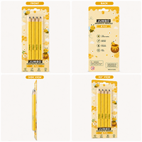 Crayons graphite géants FLOWood, lot de 4, corps épais, crayons hexagonaux, non toxiques, faciles à aiguiser, crayons d'écriture et de dessin pour enfants