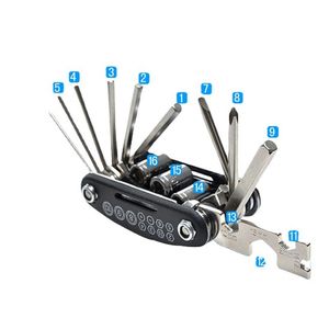 11 en 1 ensemble d'outils <span class=keywords><strong>clé</strong></span> à rayons ensemble outils vélo de montagne mini jeu de tournevis vélo vélo Multi Kit d'outils de réparation - Product Image 1
