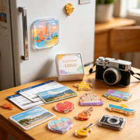 Aimants de réfrigérateur en résine acrylique personnalisés en gros, souvenirs touristiques OEM, autocollants de réfrigérateur en verre cristal, fournisseur de cadeaux
