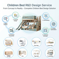 Lit mezzanine moderne pour enfants, gain de place, avec bureau, armoire, rangement, escalier, lit superposé multifonctionnel pour enfants