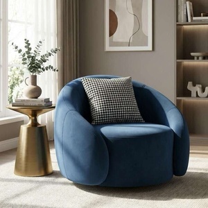 Sillón Giratorio de Lujo Estilo Nórdico, Silla de Tela Simple Color Caramelo, Silla de Descanso para Sala de Estar, Hotel, Salón de Belleza, Recepción - Product Image 6