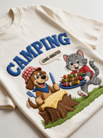 Feuille de patchs thermocollants 3D effet brodé pour camping et pique-nique, 64x48cm, personnalisable en PET, pour sweats à capuche, t-shirts et sacs