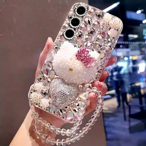 <span class=keywords><strong>เคส</strong></span>โทรศัพท์ลายแมวประดับเพชรหรูหรา สำหรับ <span class=keywords><strong>Samsung</strong></span> S26 Ultra S25 FE A56 A36 A16 5G, ฝาหลังลายการ์ตูนน่ารัก ประดับคริสตัลวิบวับ - Product Image 3