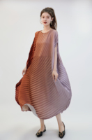 Robe Abaya musulmane avec plis Issey Miyake, ample, confortable, respirante, pour fêtes, mariages, trajets quotidiens, boutique