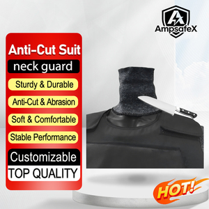 Protector de Cuello HPPE Nivel X AmpsafeX al por Mayor, Personalizable, Resistente a Cortes, Gris, para Trabajos con Vidrio/Acero - Product Image 1