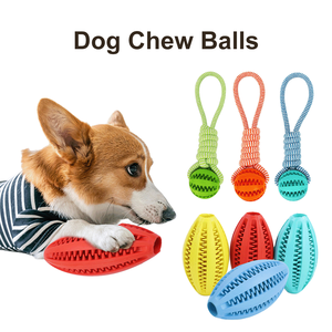 Boule de nourriture pour chien en caoutchouc Durable de vendeur chaud avec des cordes boules de mâcher de chien interactives pour des jouets de nettoyage de dents d'animal familier durables - Product Image 3