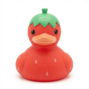 Pato <span class=keywords><strong>de</strong></span> Goma Personalizado con Diseño <span class=keywords><strong>de</strong></span> <span class=keywords><strong>Fresa</strong></span>, Juguetes <span class=keywords><strong>de</strong></span> Baño para Bebés, Juguete Único para <span class=keywords><strong>la</strong></span> Bañera con Divertidos Diseños - Product Image 1