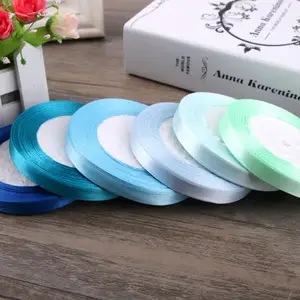 1.5cm produsen pita pabrik mewah 196 warna 1 inci Satin wajah ganda pita gulung satin