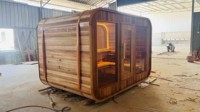 Sauna extérieur en cèdre rouge canadien EnjoySaunas pour 4 personnes, chauffage électrique 6KW, verre panoramique pour jardin, certifié CE