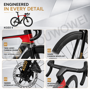 Bicicleta de Carretera de Carbono T800 700C Ultegra Di2 2x12 Velocidades, Bicicleta de Carretera Aerodinámica con Frenos de Disco Hidráulicos, Personalizada, OEM, Venta al Por Mayor de Fábrica - Product Image 6