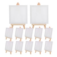 Gardez le sourire 10x10cm Mini coton blanc Art toile peinture Kit pour enfants peinture acrylique peinture avec chevalet