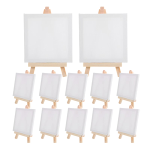 Tenere sorridente 10x10cm Mini cotone arte bianca <span class=keywords><strong>Kit</strong></span> di pittura su tela <span class=keywords><strong>per</strong></span> bambini pittura acrilica con cavalletto - Product Image 3