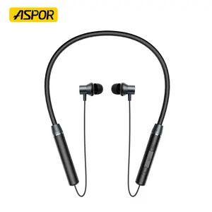 ASPOR หูฟังแบบคล้องคอของแท้ A601,หูฟังเอียร์บัดสปอร์ต BT5.0ชุดหูฟังกันเหงื่อหูฟัง IPX5