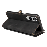 Dompet Kulit PU untuk Samsung S25 Edge, 9 Slot Kartu + Kantong Koin Ber-resleting, Penyangga, Pemblokir RFID, 360 °   Perlindungan