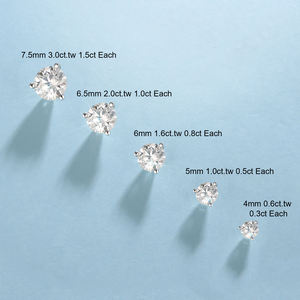 0.6ct Moissanite <b>Stud</b> GRA 925 Sterling <b>Silver</b> Men Women 14K Real Gold Plated VVS Lab Diamond Jewelry Ladies Mossanite <b>Earring</b> - Product Image 6
