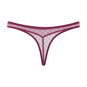 Ropa Interior Femenina Sexy, Tanga de Malla Transparente con Puntos, Cintura Baja, Ultrafina y Transpirable para Mujer, OEM ODM - Product Image 1