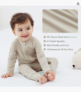 Personalización de Fábrica |   Pijama para Bebé con Puños para Manoplas y Cremallera Bidireccional, Mameluco para Bebés Niños y Niñas de 0 a 24 Meses - Product Image 3
