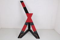 Chaise BDSM réglable noire et rouge pour la punition à genoux, mobilier de bondage croisé BDSM