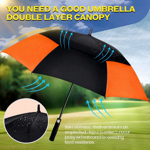 Parapluies de <span class=keywords><strong>golf</strong></span> personnalisés pour femmes et hommes, coupe-vent, imperméables, ouverture automatique, poignée en EVA, double <span class=keywords><strong>parapluie</strong></span> ventilé, avec impression de logo - Product Image 3