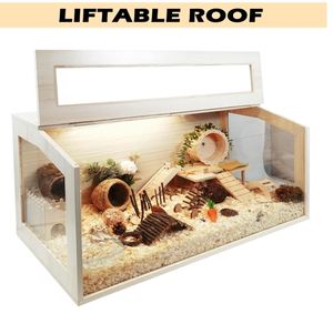 <span class=keywords><strong>Cage</strong></span> pour <span class=keywords><strong>hamster</strong></span> personnalisée en bois à mâcher 40 pouces Cages pour cochons d'inde Habitat de souris et de rats avec dessus ouvrable et feuilles acryliques - Product Image 5