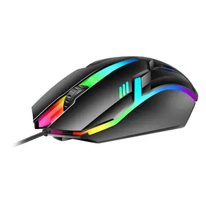 Pronto Estoque Colorido Luz RGB Óptica PC Computador LED USB Com Fio Office Gaming Mouse