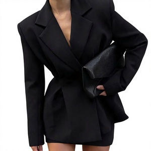 Completi da Donna per Ufficio 2026, Eleganti Set <span class=keywords><strong>con</strong></span> <span class=keywords><strong>Blazer</strong></span> Nero, Tailleur Formale a 2 Pezzi, Abbigliamento su Misura OEM/ODM - Product Image 1