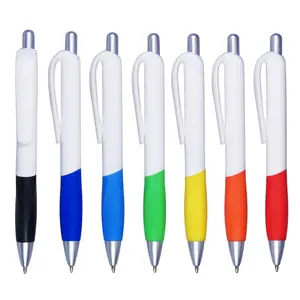 Banyak Warna pegangan lembut plastik pena titik bola grosir Logo iklan khusus untuk manufaktur perlengkapan kantor