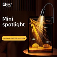Mini foco LED Yee para pecera sudamericana, pequeña Luz de abrazadera impermeable para decoraciones de acuario