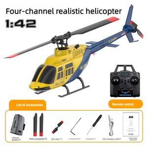 Nouvel hélicoptère RC stabilisé par gyroscope Sjy-a60 Bell <span class=keywords><strong>206</strong></span>, échelle 1/42, quatre canaux, monorotor, sans ailerons, modèle d'avion RC - Product Image 2