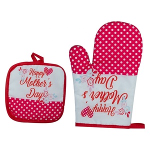 Juego de Guantes de Horno, Delantales y Protectores de Manos, Duraderos, Ecológicos, de Poliéster, Estilo Bonito, Regalo para el Día de la Madre, 3 Piezas/2 Piezas/Juego - Product Image 2