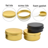 Matt Schwarz Gold Aluminium Schraubkerze Dose 15g 30g 50g 60g 100g 150g Runde kosmetische Aluminiumdosen mit Schraubdeckeln