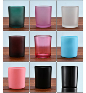 6oz 8oz 10oz 12oz multicolore Blanc Noir Rose Givré Ambre Bocaux Bougeoir Avec Couvercles En Bois - Product Image 2