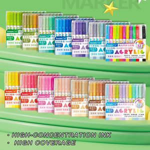 168颜色绘画绘画亚克力中性笔套装大容量带1.0毫米提示礼品盒，带蓝色红色绿色墨水 - Product Image 2