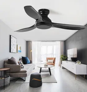 48-inch White Black Solid Sood Blades Electric Ceiling Fan 220v AC Pure Copper Motor Decorative Ceiling Fan In The Bed Room